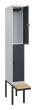 C+P Doppelstock-Spind Classic PLUS, Bank, 2 Fächer, 2120x300x815mm, 7035/7016 Produktbild