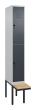 C+P Doppelstock-Spind Classic PLUS, Bank, 2 Fächer, 2120x300x815mm, 7035/7016 Produktbild img2 S