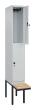 C+P Doppelstock-Spind Classic PLUS, Bank, 2 Fächer, 2120x300x815mm, 7035/7035 Produktbild