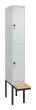 C+P Doppelstock-Spind Classic PLUS, Bank, 2 Fächer, 2120x300x815mm, 7035/7035 Produktbild img2 S