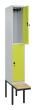 C+P Doppelstock-Spind Classic PLUS, Bank, 2 Fächer, 2120x300x815mm, 7035/0024 Produktbild