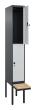 C+P Doppelstock-Spind Classic PLUS, Bank, 2 Fächer, 2120x300x815mm, 7016/7035 Produktbild