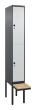 C+P Doppelstock-Spind Classic PLUS, Bank, 2 Fächer, 2120x300x815mm, 7016/7035 Produktbild img2 S