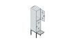 C+P Doppelstock-Spind Classic PLUS, Bank, 2 Fächer, 2120x400x815mm, 9016/9016 Produktbild img5 S