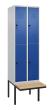 C+P Doppelstock-Spind Classic PLUS, Bank, 4 Fächer, 2120x600x815mm, 7035/5010 Produktbild img2 S