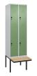 C+P Doppelstock-Spind Classic PLUS, Bank, 4 Fächer, 2120x600x815mm, 7035/6011 Produktbild img2 S