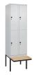 C+P Doppelstock-Spind Classic PLUS, Bank, 4 Fächer, 2120x600x815mm, 7035/7035 Produktbild img2 S
