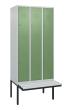 C+P Doppelstock-Spind Classic PLUS, Bank, 6 Fächer, 2120x900x815mm, 7035/6011 Produktbild img2 S
