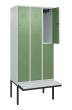 C+P Doppelstock-Spind Classic PLUS, Bank, 6 Fächer, 2120x900x815mm, 7035/6011 Produktbild