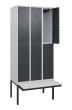 C+P Doppelstock-Spind Classic PLUS, Bank, 6 Fächer, 2120x900x815mm, 7035/7016 Produktbild