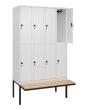 C+P Doppelstock-Spind Classic PLUS, Bank, 8 Fächer, 2120x1200x815mm, 9016/9016 Produktbild img1 S