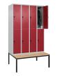 C+P Doppelstock-Spind Classic PLUS, Bank, 8 Fächer, 2120x1200x815mm, 7035/3003 Produktbild img1 S
