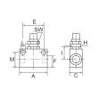 RIEGLER Drosselrückschlagventil, in Blockform, Alu eloxiert, G 1/2 Produktbild img2 S