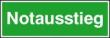 Beschilderung, Zusatzschild Notausstieg Produktbild