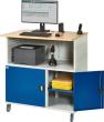 RAU. Computer-Tisch Modell 1023 fahrbar 1100x800x1100mm RAL7035/5010 Produktbild img2 S