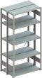 Doppel-Steckregal CLIP B1000xT2x400xH2000 mm Grundfeld 2x5 Böden vzk Fachlast 100kg META Produktbild img1 S
