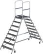 Alu-Podestleiter 2x8 Gitterrost-Stufen Podesthöhe 1,92 m Arbeitshöhe bis 3,90 m Produktbild img1 S
