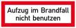 SAFETYMARKING Brandschutzschild Aufzug im Brandfall nicht benutzen Aluminum 148x52mm Produktbild img1 S