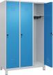 Garderobenschrank mit FüßenB1200xT500xH1950 Korpus RAL 7035 LichtgrauTüren RAL 5012 Lichtblau Produktbild