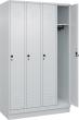Garderobenschrank CLASSICB1200xT500xH1950 mm RAL 7035/7035, 4 Abteile mit 100 mm hohem Sockel Produktbild img1 S