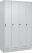Garderobenschrank CLASSICB1200xT500xH1950 mm RAL 7035/7035, 4 Abteile mit 100 mm hohem Sockel Produktbild img2 S