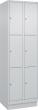 Fächerschrank CLASSIC B600xT500xH1950 mm RAL 7035/7035, 2x3 Fächermit 100 mm hohem Sockel Produktbild img2 S
