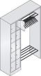 Offene Garderobe B1410xT480xH1950 mm RAL 7035 10 Bügel 1x10 Fächer B190 mm CP Produktbild img1 S