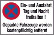 Parkverbotsschild Alu B600xH400 mm Ein-und Ausfahrt freihalten SafetyMarking Produktbild img1 S