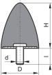 Gummi-Metall-Puffer parabelförmig Typ D D50xH67 M8x38 NR60 Produktbild img1 S
