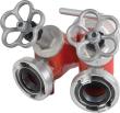 Anschlussverteiler mit Ventilabsperrung, 2 Abgänge, Storz C, Gewinde 2 x AG 2" Produktbild img1 S
