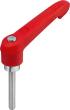 KLEMMHEBEL GR.2 M10X60, KUNSTSTOFF ROT RAL3020, KOMP:STAHL BLAU-PASSIVIERT Produktbild img1 S