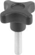 KREUZGRIFF D=M08X30, D1=40, H=24,5, FORM:L, THERMOPLAST SCHWARZ, KOMP:STAHL Produktbild img1 S