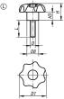 STERNGRIFF ÄHNLICH DIN6336 D=M08X40, D1=40 H=25, FORM:L, THERMOPLAST SCHWARZ,... Produktbild img2 S