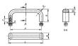 BÜGELGRIFF A=150, L=160, H=45, EDELSTAHL 1.4404 HALBGLÄNZEND GLEITGESCHL., D=... Produktbild img2 S