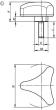DREISTERNGRIFF ERGONOMISCH D=M12X30 D1=80 H=37, FORM:L KUNSTSTOFF, SCHWARZ RA... Produktbild img2 S