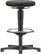 BIMOS Allround Hocker mit Gleiter/Fußring grüner Farbring Sitzh. 530-750mm Stoff schwarz ø 400mm Produktbild img1 S