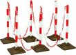 Kettenpfosten-Set EcoMax mit 10 m Absperrkette 3x rot/weiß, 3x weiß/rot,6x Hartgummifuß Produktbild img1 S