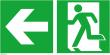 Rettungsschild, Notausgang links mit Richtungspfeil Produktbild img1 S