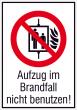 SAFETYMARKING Verbotsschild Aufzug im Brandfall nicht benutzen Folie 131x185mm Produktbild img1 S