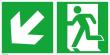 SAFETYMARKING Fluchtwegschild Aluminium Notausgang links m. Pfeil links abwärts nachleuchtend Produktbild img1 S
