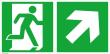 SAFETYMARKING Fluchtwegschild Aluminium Notausgang rechts m. Pfeil rechts aufwärts nachleuchtend Produktbild img1 S