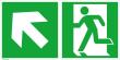SAFETYMARKING Fluchtwegschild Aluminium Notausgang rechts m. Pfeil links aufwärts nachleuchtend Produktbild img1 S