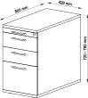 Standcontainer, 2 Schübe, 1 Hängeregisterauszug, RE Kunststoff-Griffe Produktbild img2 S