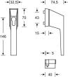 Fenstergriff,7mm, 0 34 3495,Alu F1 FSB Produktbild img2 S