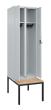 Spind Classic PLUS 2 Abteile H2120xB600xT815mm RAL7035/RAL7035 /P1G/7021 Produktbild img1 S