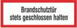 SAFETYMARKING Hinweisschild Brandschutztür geschlossen halten Folie 297x105mm Produktbild img1 S