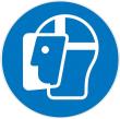 SAFETYMARKING Gebotsschild M013 Gesichtsschutz benutzen Aluminium geprägt ø 200mm Produktbild img1 S