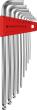 PB SWISS TOOLS Winkelsch-raubendrehersatz lang Ku-gelkopf 6-kant 1,5-10mm 9-teilig im Halter Produktbild