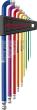 PB SWISS TOOLS Winkelsch-raubendrehersatz 90°/100°farbig 6-kant 1,5-10mm 9-teilig im Halter Produktbild