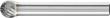 PFERD TOOLS Hartmetall Frässtift Kugel KUD Ø 08x20mm Schaft-Ø 6 mm Z3P universal mittel kreuzverzahnt Produktbild